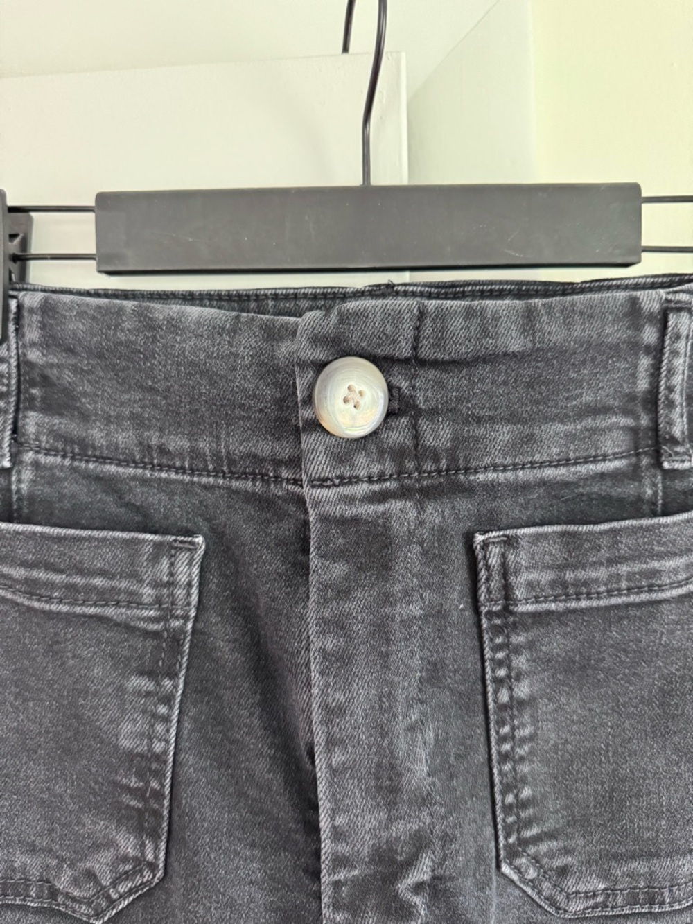 Maeve Anthropologie The Colette Wide Leg Jeans in black cropped raw hem - Picture 6 of 7